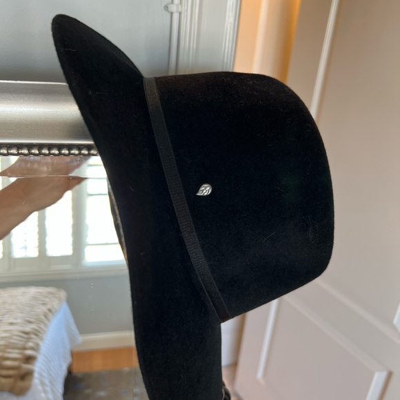 Helen Kaminski black wool wide brim fedora hat - Picture 8 of 12